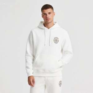 Sweat à capuche épais 400 g/m² effet vieilli, coupe classique personnalisée pour homme, en molleton uni, broderie, lavé, 100 % coton pour l'hiver - Product Image 1