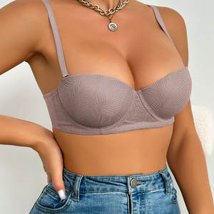 Nouveau soutien-gorge à armatures <span class=keywords><strong>en</strong></span> acier avec bonnets froncés, dos élégant, bonnets <span class=keywords><strong>en</strong></span> dentelle fine, soutien-gorge cousu à la machine - Product Image 1