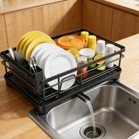 Égouttoir à vaisselle moderne en métal grande capacité pour comptoir de cuisine, le meilleur pour le rangement et le séchage de la vaisselle sous l'évier