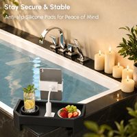 Support de bain à remous en bambou, support réglable pour téléphone et vin, plateau antidérapant pour baignoire spa, accessoire de salle de bain de luxe, cadeau spa pour femmes