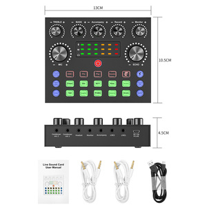 <span class=keywords><strong>Tarjeta</strong></span> de Sonido Externa USB Profesional V8X para Transmisión en Vivo, Mezclador de Audio DSP Multimodo con SNR de 5.2 y 70dB para Ordenador, Karaoke - Product Image 1