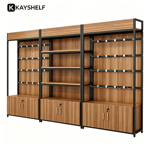 <span class=keywords><strong>Scaffalatura</strong></span> Avanzata in Acciaio e <span class=keywords><strong>Legno</strong></span> a Singola Facciata per Supermercati, Unità Espositiva Solida per Negozi al Dettaglio - Product Image 1