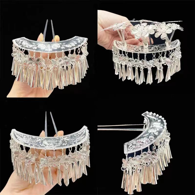 JOELY 5PCS Star Moon Hair Sticks For Buns Long Hair Chinese Hanfu Asian Vintage Hair Chopsticks Metal Silver Hair Bun Updo Holders Long Hairpins For