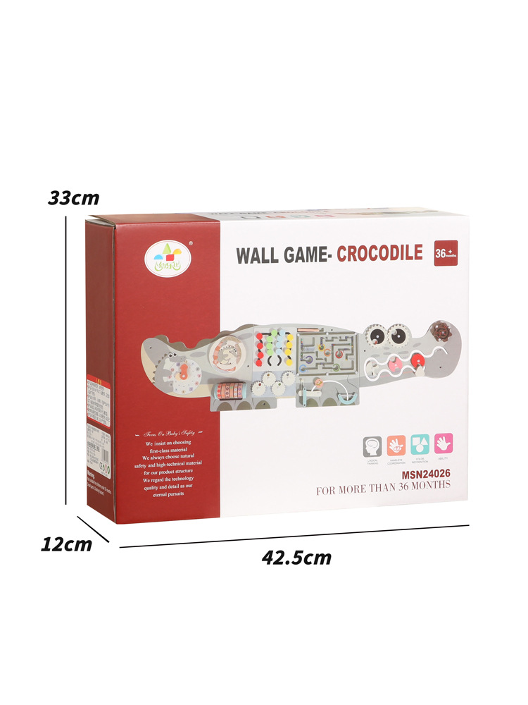 Jeu mural crocodile-gris