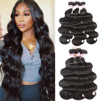 Extensiones de Cabello Humano Virgen Natural, Ondulado, en Paquetes, Color Natural, 18-28 Pulgadas, Cutícula Alineada, Sin Enredos, Sin Caída