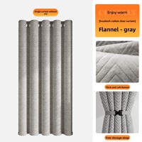Rideau de porte thermique DaiRui en flanelle épaisse, séparateur de pièce pour l'intimité, protection contre le vent froid, économie d'énergie AC, gris