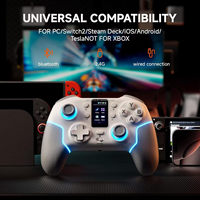 Manette de jeu sans fil 7052P, double joystick avec écran tactile, joystick à effet Hall, capteur de mouvement six axes pour PC, iOS, Android