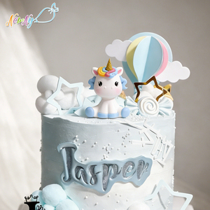 Décorations comestibles 3D personnalisées en gros pour gâteaux d'anniversaire <span class=keywords><strong>licorne</strong></span>, faites à la main, pour pâtisseries et boulangeries - Product Image 1