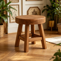 Tabouret bas en bois personnalisé pour plantes, petit banc rehausseur en bois, décoration minimaliste pour la maison, tabouret d'entrée, petite chaise en bois