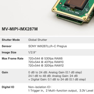 Toàn cầu màn trập máy tầm nhìn mipi CSI-2 máy ảnh MV-XAVIER-ORIN--IMX287M cho jetson agx Xavier agx Orin và TX2 devkit - Product Image 5