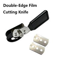 Outil professionnel double lame en alliage d'aluminium pour films de fenêtre à direction de coupe modifiable et protection de carrosserie en vinyle