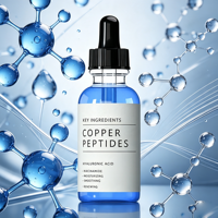 Sérum aux peptides de cuivre pour le visage avec 2% de GHK-Cu liposomal, acide hyaluronique, multi-peptides et PDRN, sérum éclat pour les ridules