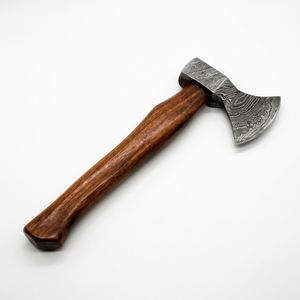 ขวานเหล็กดามัสกัสทำมือพร้อมด้ามไม้สำหรับการเอาตัวรอด - Product Image 1