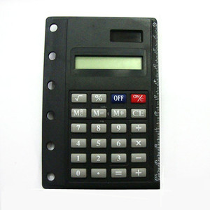 Small Notebook With 6 Hole Calculator Black ABS Material Battery Powered Accounting Book For Handwriting And Calculation - Product Image 5