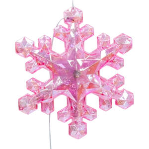 <strong>Wholesale</strong> <strong>Christmas</strong> Decoration <strong>Supplier</strong> Plastic Snowflake <strong>Ornaments</strong> LED Warm White Light Mirror Snowflake Pendant for Home Decor - Product Image 5