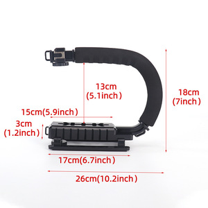 Support stabilisateur portable en forme de U (type C) 26cm x 18cm x 17cm pour stabilisateur de cardan avec triple support griffe porte-accessoires - Product Image 1