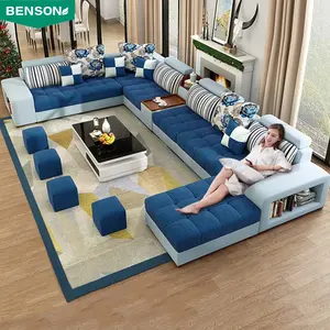 Современный роскошный секционный бархатный декоративный угловой диван из 7-местной ткани, комплект мебели, u-образные диваны для гостиной