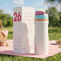 Bouteille d'eau de sport d'extérieur nouvelle conception brevetée Hong Ling, vente en gros, tasses isothermes en acier inoxydable à double paroi