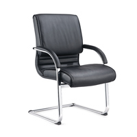 Vente en gros de chaise de bureau de direction en cuir noir prix bon marché directeur patron visiteur conception en porte-à-faux en acier pour usage hospitalier de bureau