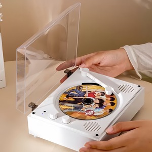 Lettore CD Retrò Portatile da Esterno con Telecomando, Altoparlante All-in-one Personalizzato da 5W per Regali e Riproduzione di Dischi - Product Image 4