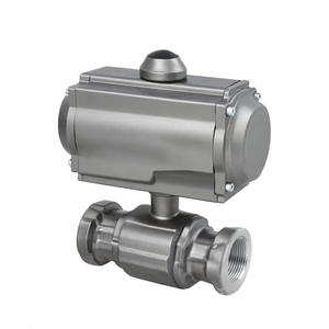 Vanne à bille pneumatique sanitaire en acier inoxydable de qualité alimentaire, résistante à la chaleur, avec actionneur pneumatique, vente de liquidation B2B Covna - Product Image 6
