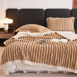 Tốt Nhất Người Bán Sọc Cừu Giả Lông Cừu Ngắn Lông Cừu Giản Dị Bìa Chăn Rẻ Hơn Mềm Chăn - Product Image 5