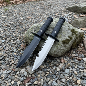 Couteau de chasse Bushcraft droit en acier inoxydable, manche doux au toucher, bord dentelé, épaisseur 2,5 mm, personnalisable DIY OEM - Product Image 2