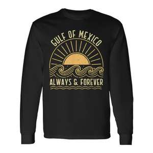 Camiseta Vintage de Manga Larga con Estampado Gráfico Político del Golfo de México al Atardecer, Siempre y para Siempre, para Promociones - Product Image 1