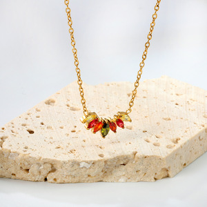 Collar de Zirconia Estilo Europeo para Mujer, Geométrico, con Cristales de Colores en Engaste de Bisel, para Uso Diario, Joyería de Acero Inoxidable - Product Image 4