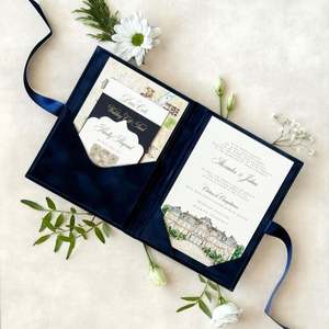 Suite d'invitations de mariage en papier de qualité supérieure, invitations de luxe personnalisées, kit pour fête de mariage - Product Image 5