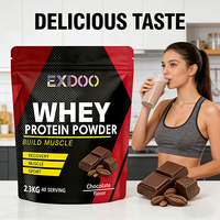 Vente Flash : Poudre de Protéine de Lactosérum Dorée Double Richesse Chocolat, Gainer de Masse Musculaire, Complément Sportif pour Adultes 50g+