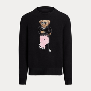 Suéter <span class=keywords><strong>de</strong></span> <span class=keywords><strong>Punto</strong></span> Grueso 7GG para <span class=keywords><strong>Hombre</strong></span>, Estilo Preppy Vintage, con Jacquard <span class=keywords><strong>de</strong></span> Oso, Diseño Retro con Estampado Animal, Mezcla <span class=keywords><strong>de</strong></span> Lana, para Invierno - Product Image 3