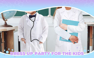 Putih uniseks cocok untuk anak-anak, seragam medis alami scrub anak-anak Lab Coat-kain lembut - Product Image 5