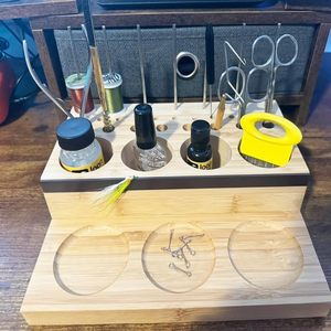 Ussuris – Organisateur de <span class=keywords><strong>bureau</strong></span> en bois rectangulaire pour kit d'outils de montage de mouches, <span class=keywords><strong>plateau</strong></span> de rangement pour matériaux de <span class=keywords><strong>bureau</strong></span> - Product Image 4