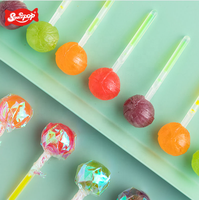 Glowing Stick Fruity Lollipop Hard Texture with Coated Decoration Packaged in Bottle