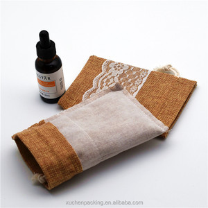Décorations en <span class=keywords><strong>dentelle</strong></span> de luxe pochette à cordon de <span class=keywords><strong>jute</strong></span> pour Bracelets perlés emballage pochette organisateur d'huile essentielle de lin de <span class=keywords><strong>jute</strong></span> en toile de <span class=keywords><strong>jute</strong></span> - Product Image 3