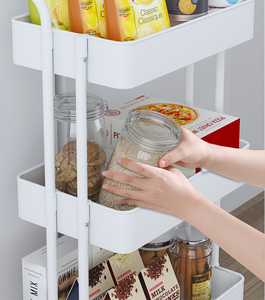 ชั้นวางของในครัวรถเข็นเก็บของอเนกประสงค์แบบเคลื่อนย้ายได้มีล้อ3ชั้น - Product Image 3