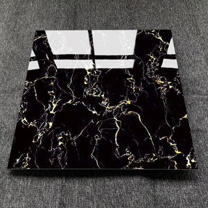 <span class=keywords><strong>Carrelage</strong></span> noir poli veiné or, <span class=keywords><strong>carrelage</strong></span> de sol en porcelaine foncé semi-granite poli - Product Image 3