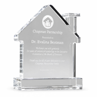 Trophée en verre gravé sur mesure Noble Landmark Clear Crystal House Award pour la reconnaissance des employés, cadeau d'entreprise, vente en gros