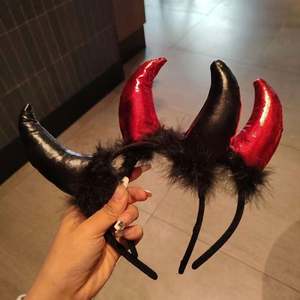 Halloween diable corne bandeau pour femmes citrouille fantôme sorcière chapeau chauve-souris cheveux accessoires pour drôle Halloween Costume Cosplay fête - Product Image 1