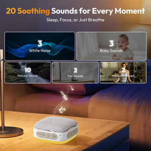 Mini Travel Sleep Sound Machine, 52-Hour Rechargeable Noise Machine, 21 High Fidelity Soothing Sounds, Headphone Port, Timer - Product Image 4