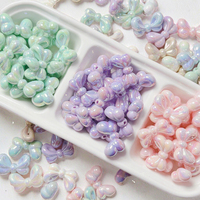 Perles en plastique acrylique opaque plaquées UV, nœud papillon, couleur aléatoire, perles en lucite pour la fabrication de bijoux, bracelets, colliers et boucles d'oreilles