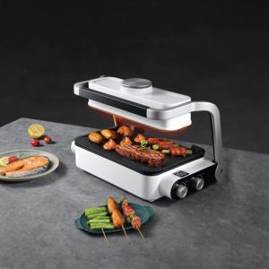 Elektrische Indoor Sandwichmaker van RVS, <span class=keywords><strong>Panini</strong></span> Grill met Digitaal Touchscreen, Rookvrij, Verwijderbare Platen voor Huishoudelijk Gebruik - Product Image 1