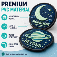 Badge photoluminescent auto-agrippant pour sacs à dos, vestes, casquettes – Écusson en caoutchouc moulé 3D étanche pour usage extérieur – Patch personnalisé en PVC souple