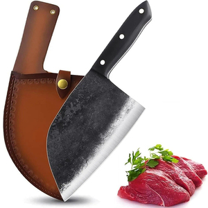 Cuchillo de Chef Serbio Forjado de 6.7 Pulgadas, Hoja Entera, Afilado como una Navaja, Acero con Alto Contenido de Carbono, Cuchillo de Carnicero para <span class=keywords><strong>Carne</strong></span> con Funda de Cuero para Cocinar - Product Image 1