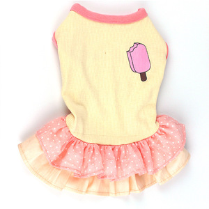 Venta al por mayor hermosa de perro en blanco helado patrón de verano para perros y gatos <span class=keywords><strong>ropa</strong></span> para mascotas - Product Image 1