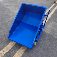 Poubelle de trémie de déchargement automatique de chariot de collecte de copeaux de fer avec les roulettes ou l'accès ou les poignées facultatifs de chariot élévateur pour incliner des déchets