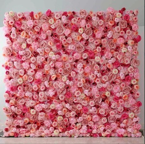 Mur de fleurs artificielles en soie 5D 3D personnalisé RHD, panneaux décoratifs roses pour mariage - Product Image 4