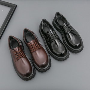 Zapatos Casuales de Cuero con Suela Gruesa, Estilo Coreano, de Alta Gama, Formales para Hombre - Product Image 4