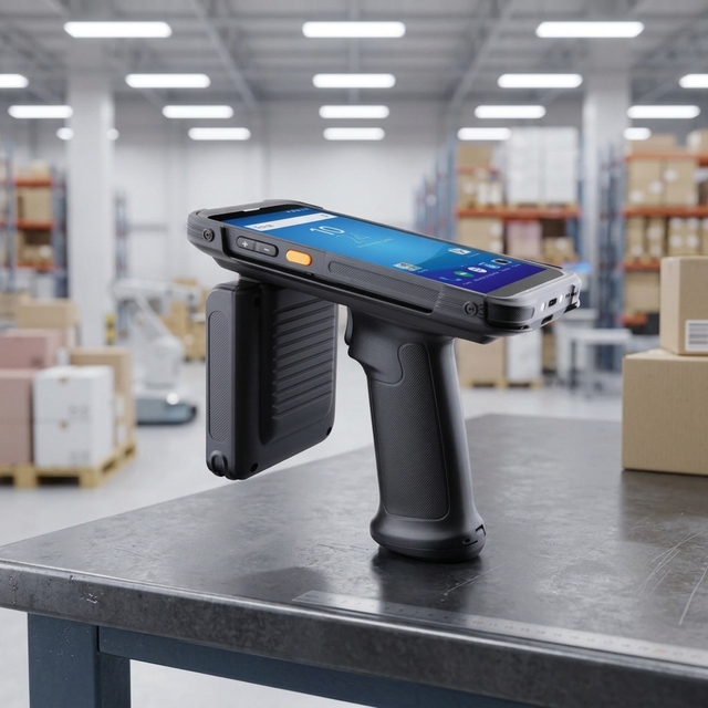 LONVILL Uhf Rfid Handheld Reader 5.5 Inch 4420 Mah WIFI WWAN Android Rfid Reader and Writer